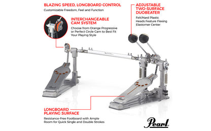 Pearl P932 Longboard Double Bass Drum Pedal With Interchangable Cam | Demon Style