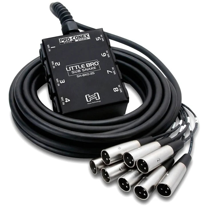 Hosa SH8X025 Pro-Conex Little Bro Sub Snake - 8 Channel | HOS-SH8X025