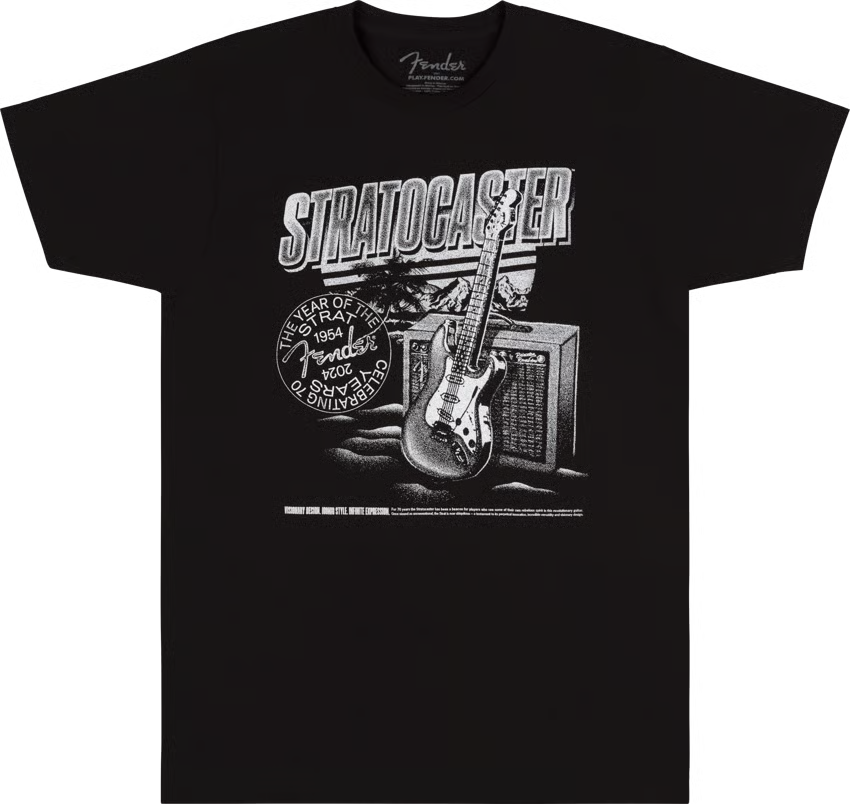Fender Stratocaster 70th Anniversary Tee | Large | Black