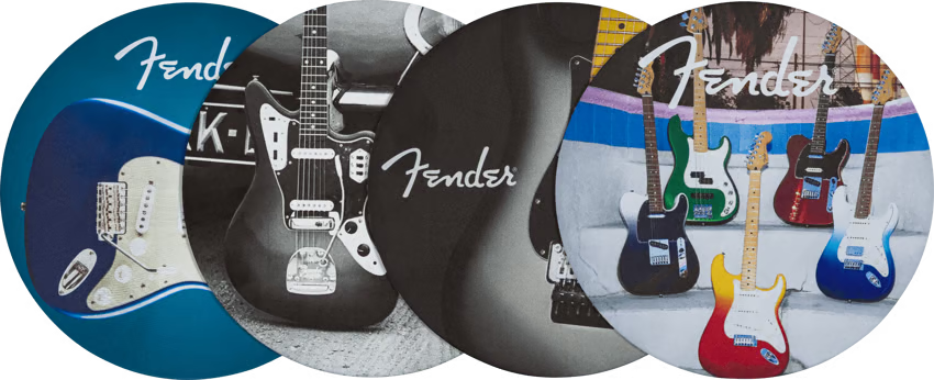 Fender Guitars Coasters 4-Pack Multi-Color Leather