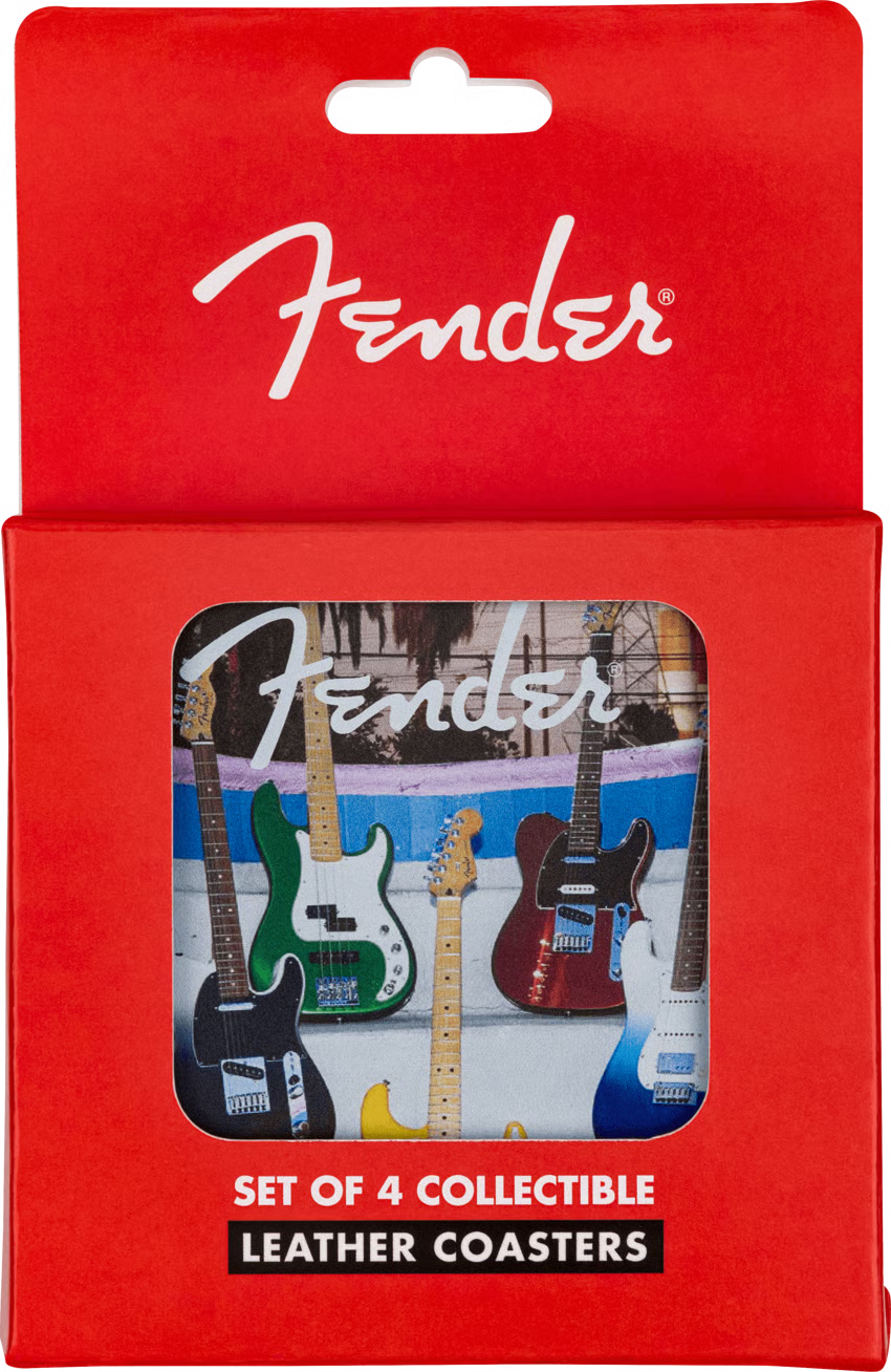 Fender Guitars Coasters 4-Pack Multi-Color Leather