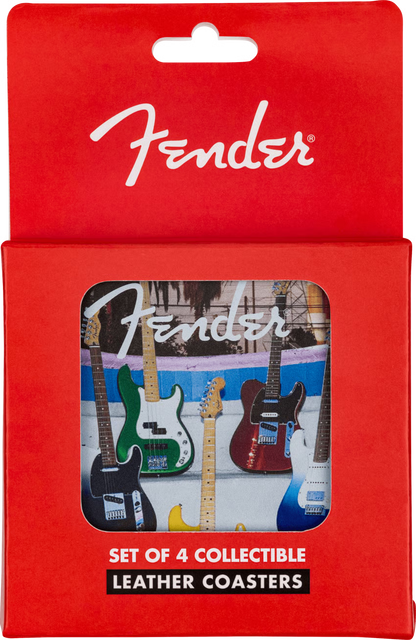 Fender Guitars Coasters 4-Pack Multi-Color Leather