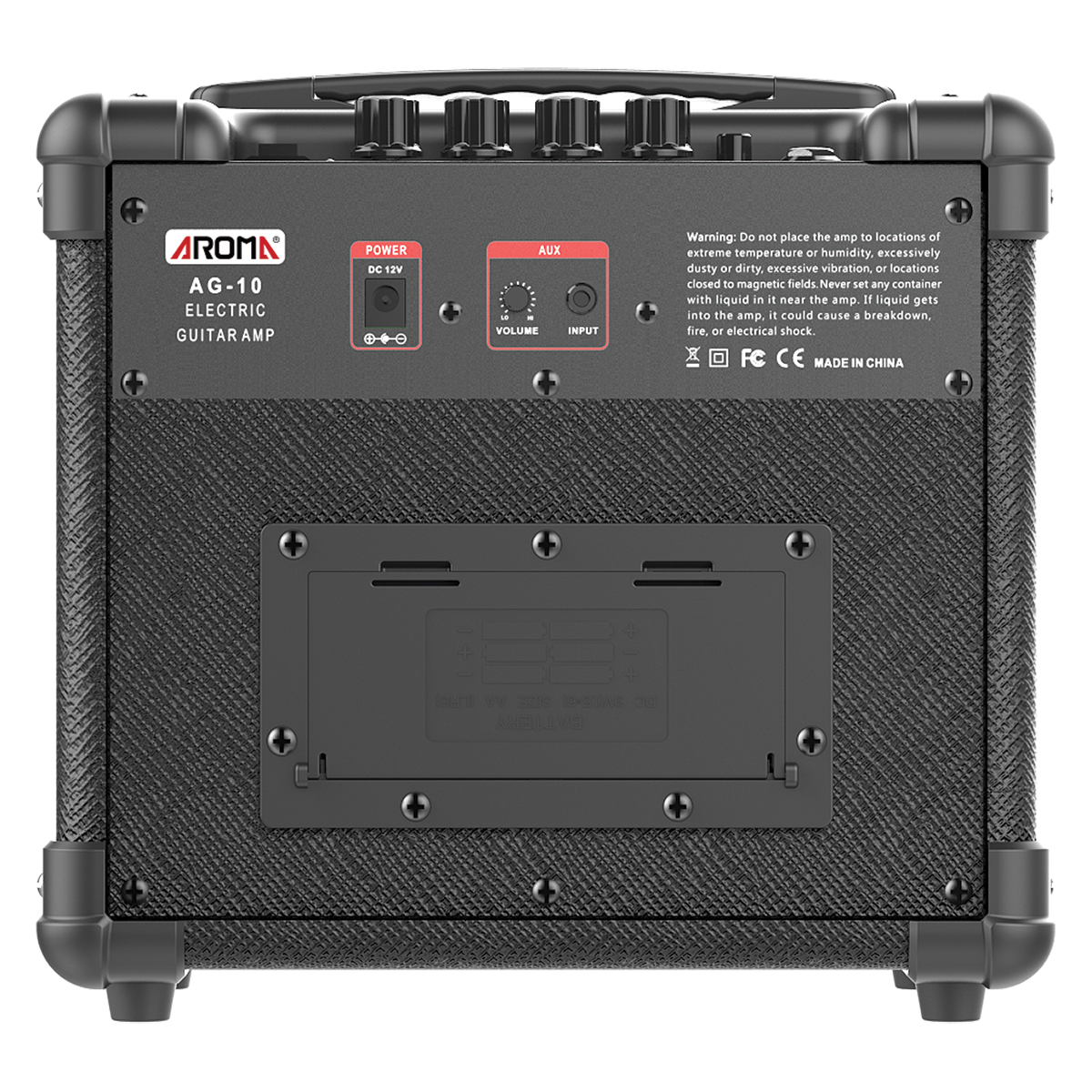 Aroma AG10BK 10W Black Electric Guitar Portable Amplifier