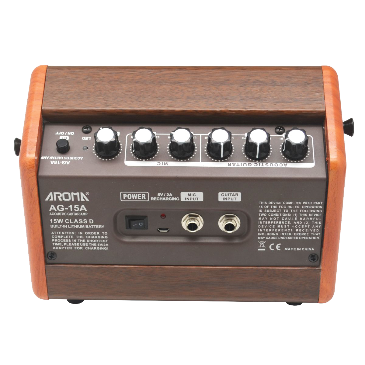 Aroma AG-15A 15W Acoustic Guitar Rechargeable Amplifier