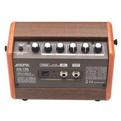 Aroma AG-15A 15W Acoustic Guitar Rechargeable Amplifier