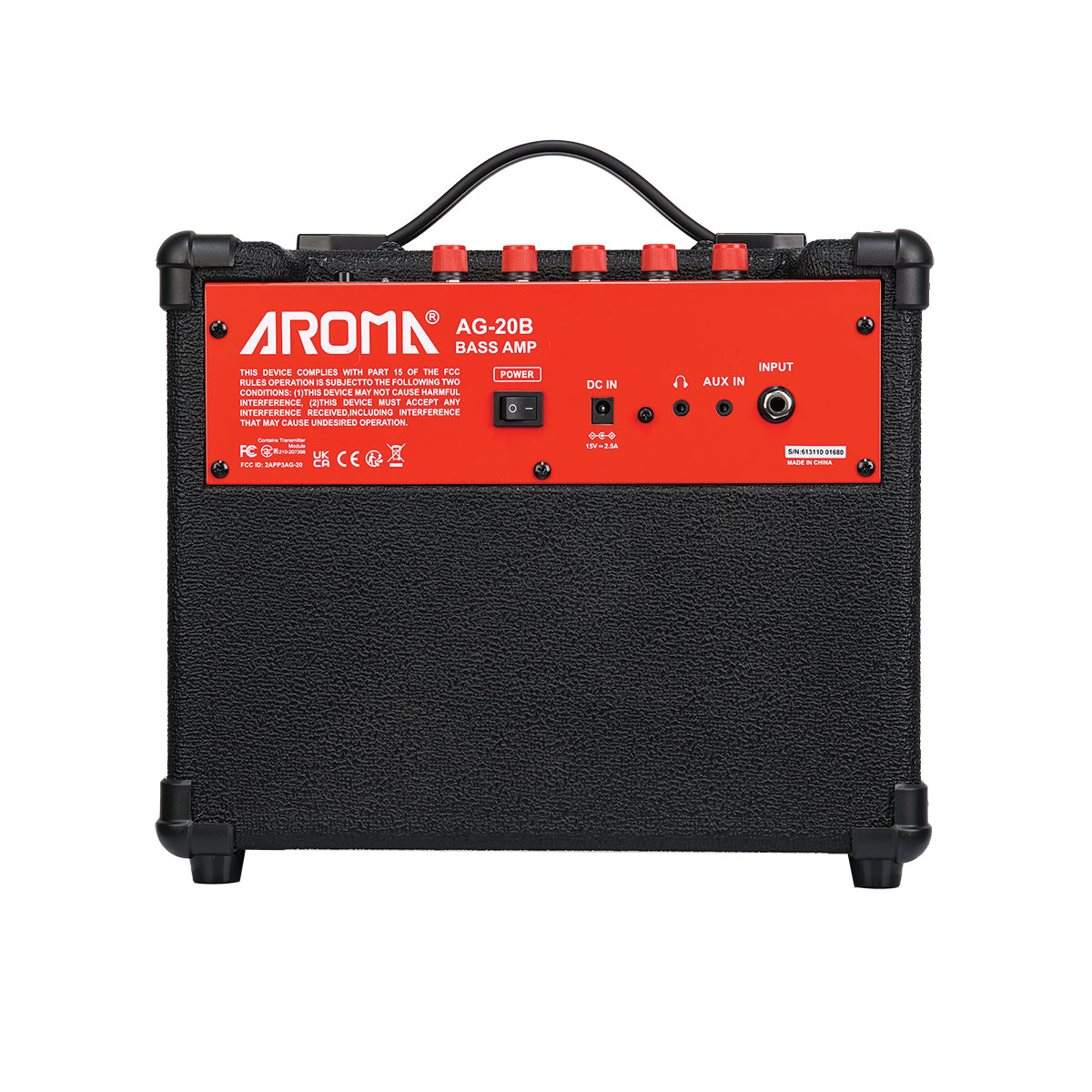Aroma AG-20B Black 20W Electric Bass Guitar Amplifier