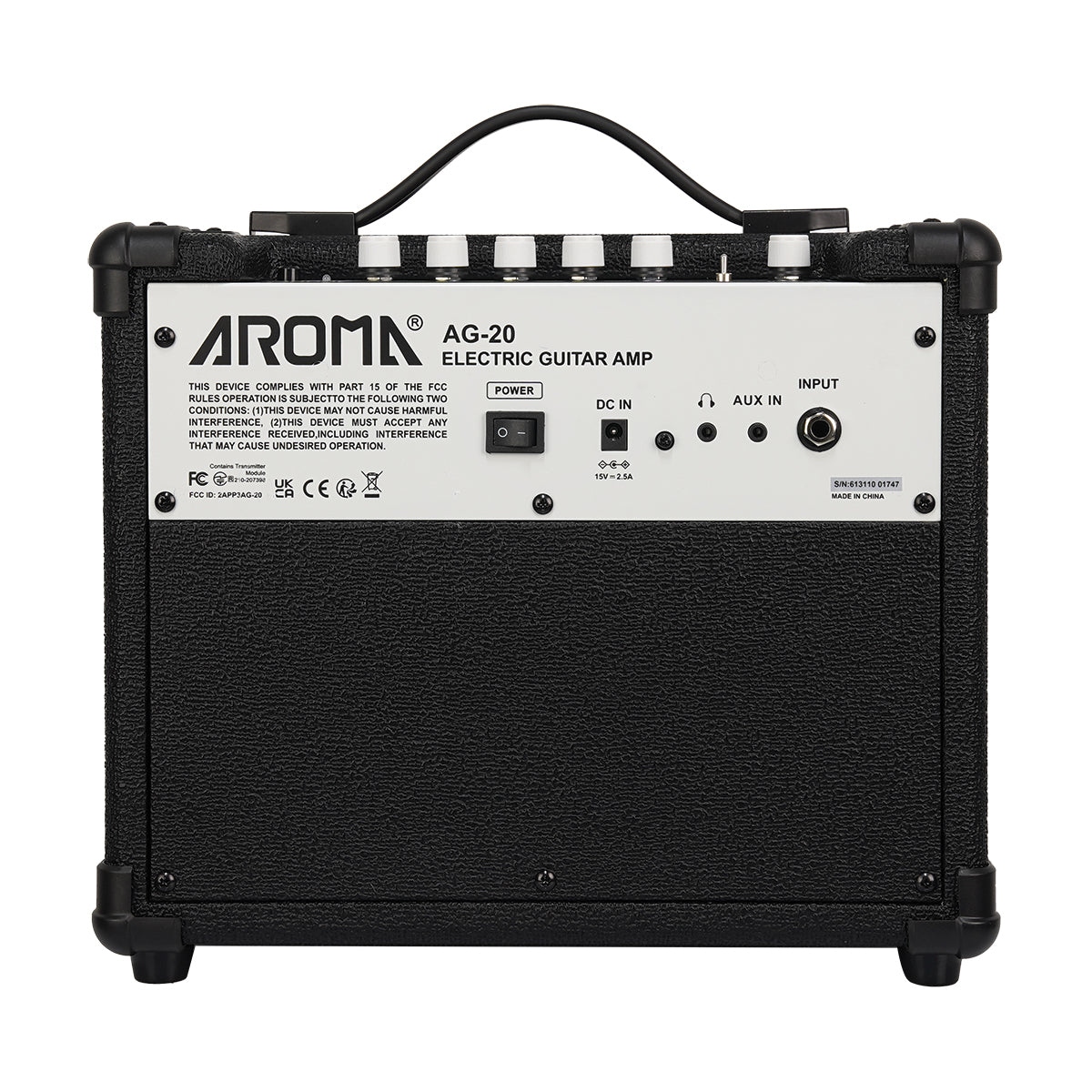Aroma AG-20 Black 20W Electric Guitar Amplifier