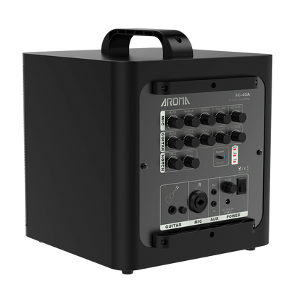 Aroma AG40A 40W Rechargeable Acoustic Guitar Amplifier Black