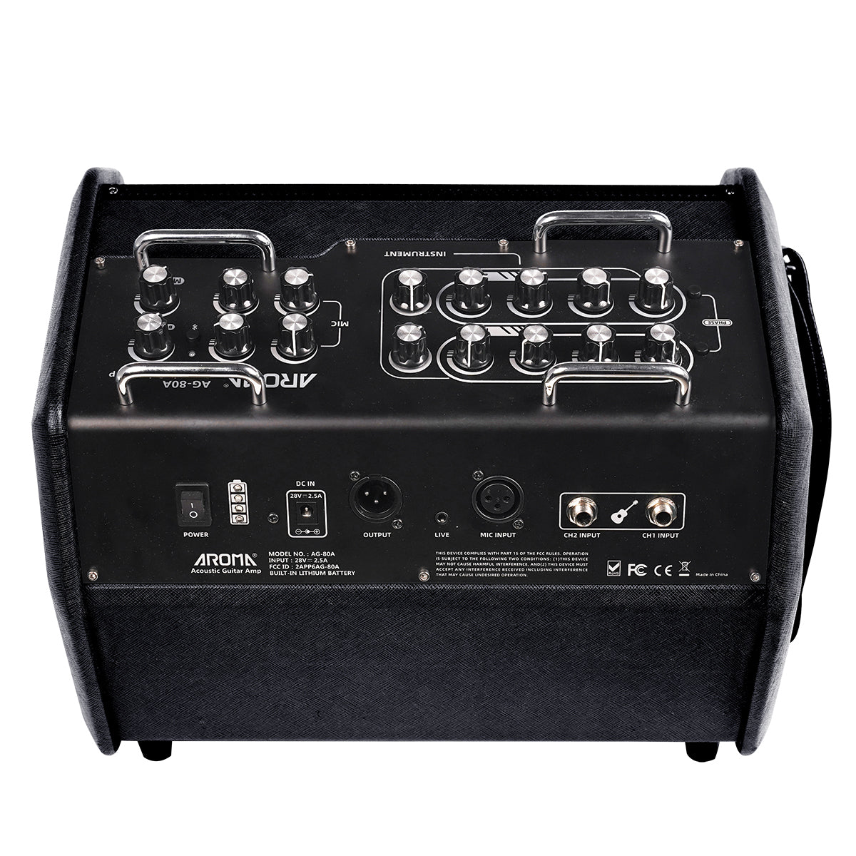 Aroma 80W Acoustic Guitar Rechargeable Amplifier [AG80A]