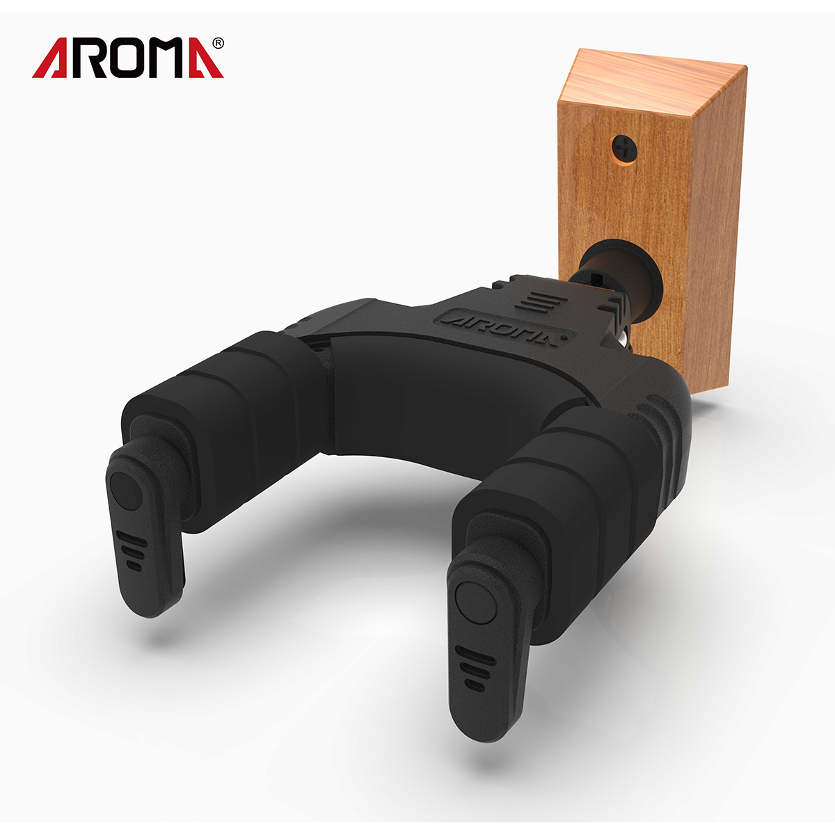 Aroma Locking Guitar Wall Hanger Wood screw-in Mount [AH-89W]