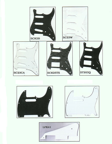 SCRATCHPLATE TELE STYLE 3 PLY BLACK/WHITE/BLACK