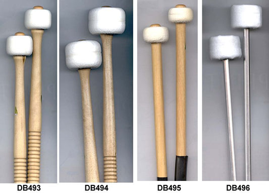 12 INCH TENOR DRUM MALLETS 1.5 INCH HEAD FELT PR