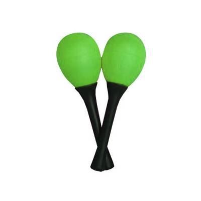 Mano EM122 Percussion Egg Shaped Maracas with Plastic Handle – Green