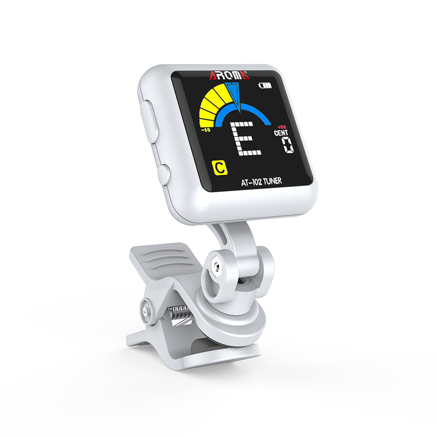 Aroma Rechargeable Chromatic Clip-on Tuner White [AT102WH]