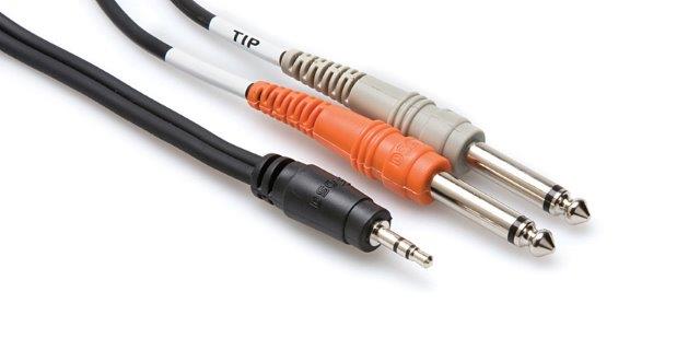 10 FT CABLE STEREO 3.5MM MALE TO 2 X MONO 1/4 IN