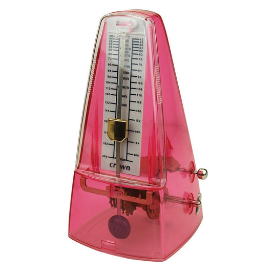 TRADITIONAL STYLE METRONOME IN TRANSPARENT COLOURED CASE - LIGHT PINK