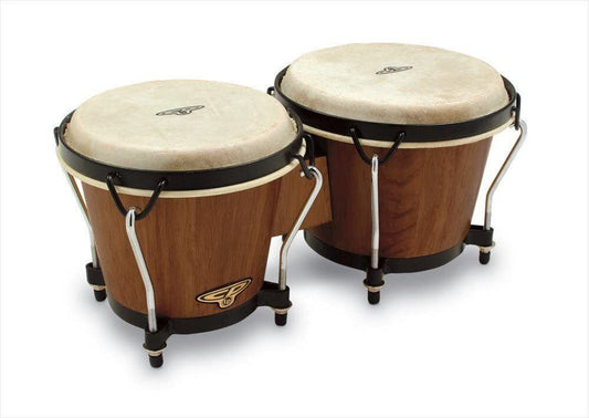 LP CP Traditional Wood Bongo Drums - Dark Wood Finish, 6" and 7"
