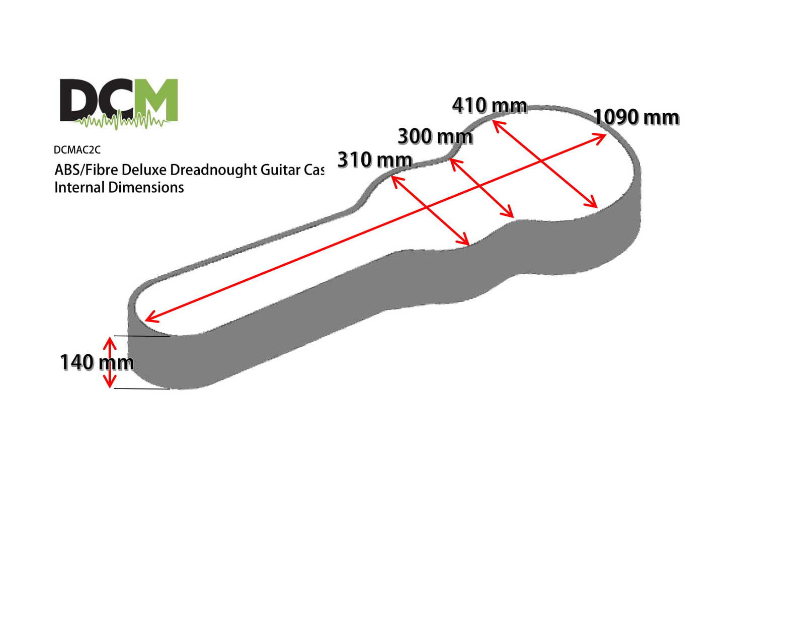 DCM AC2C ABS/Fibre Deluxe Acoustic Dreadnought Guitar Case