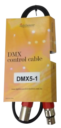 DMX 5 Pin Male XLR to Female XLR 1 Metre | 1DMX5-1