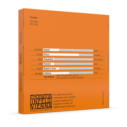 Thomastik AL100 Alphayue Violin String Set