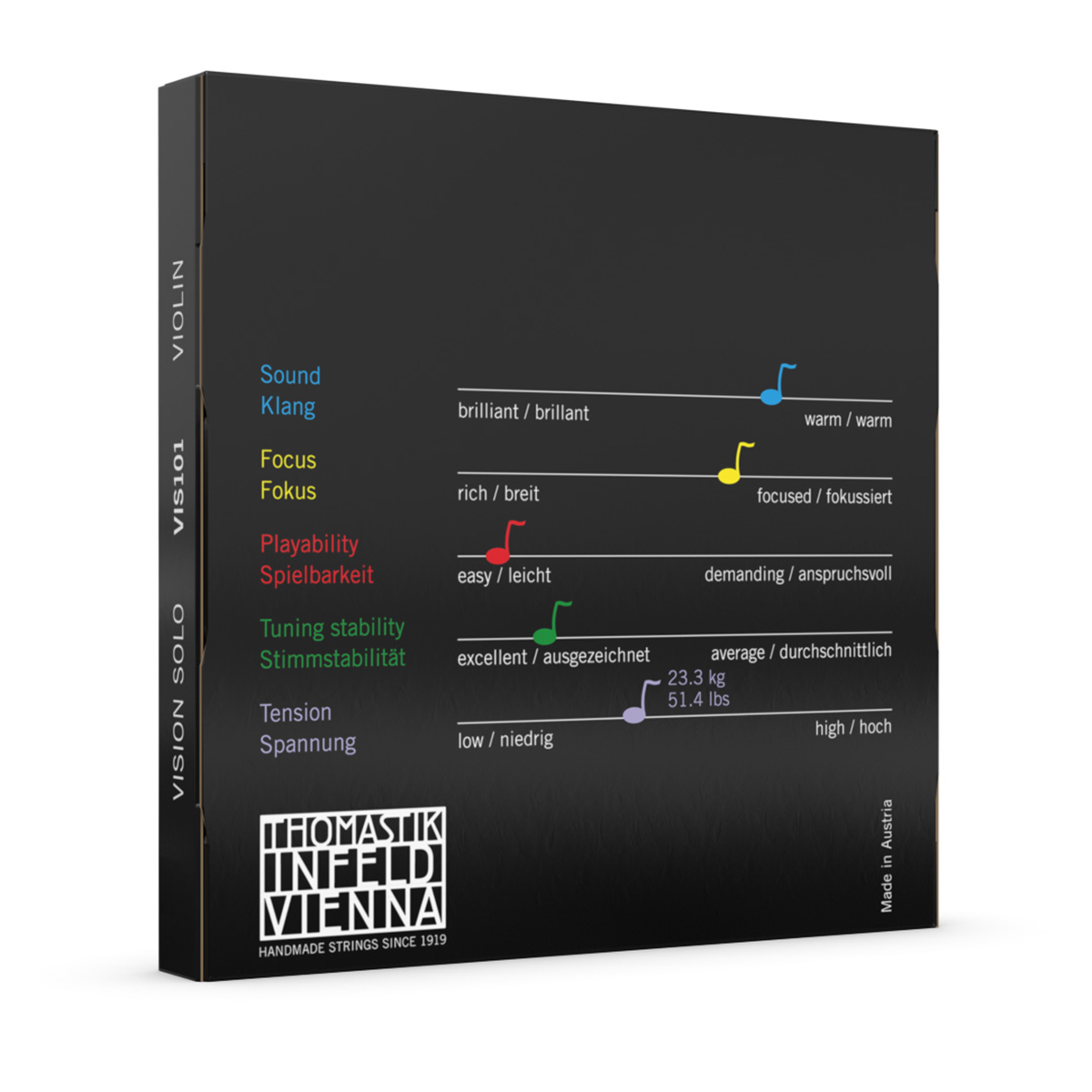 Thomastik VIS101 Vision Solo Violin set Silver Wound D