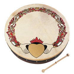 12 INCH BODHRAN PACK CLADDAGH W/BEATER & DVD