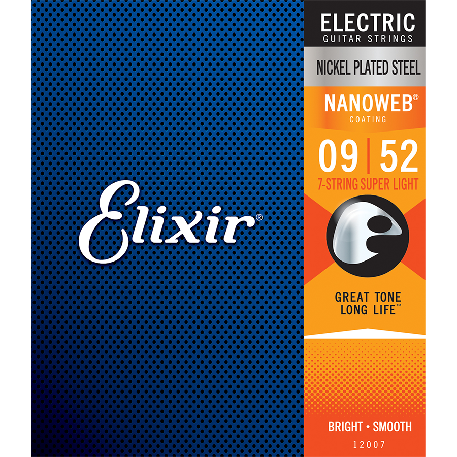 Elixir 12007 Nanoweb 7-String Electric  Super Light 9-52
