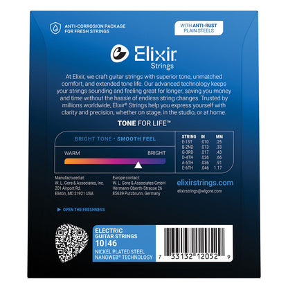 Elixir 12052 Nanoweb Electric  Light 10-46