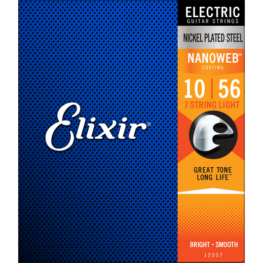 Elixir 12057 Nanoweb Electric 7 String Light 10-56