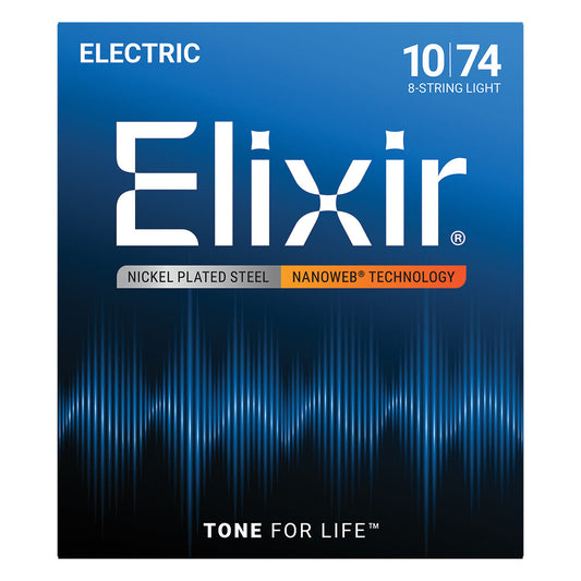 Elixir 12062 Nanoweb Electric 8 String Light 10-74