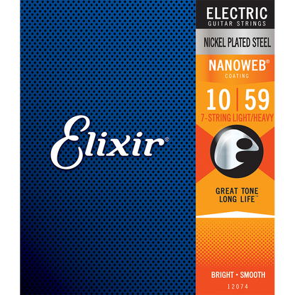 Elixir 12074 Nanoweb 7-String Electric  Light-Med 10-59