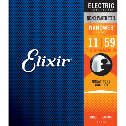 Elixir 12106 Nanoweb Electric 7 String Medium 11-59