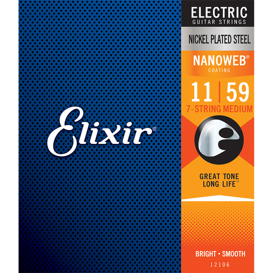 Elixir 12106 Nanoweb Electric 7 String Medium 11-59