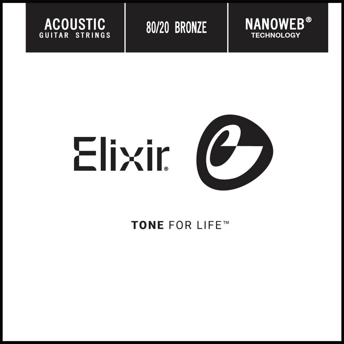 Elixir 15126 Nanoweb Single  .026 80/20 Bronze
