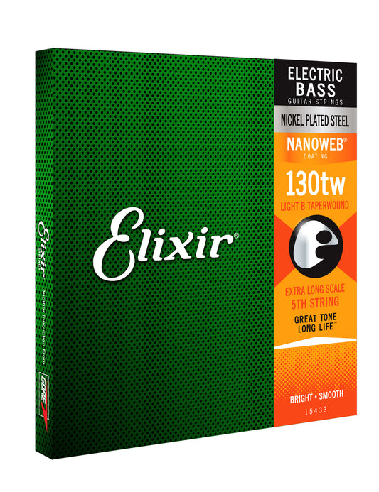 Elixir 15433 Nanoweb Single Bass Medium B .130TW XLong