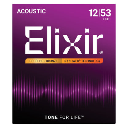 Elixir 16052 Nanoweb PHOSPHOR Bronze Light 12-53