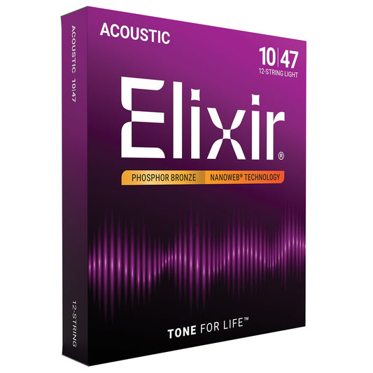 Elixir 16152 Nanoweb Phosphor Bronze 12 String Light 10-47