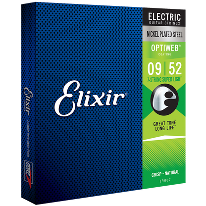 Elixir 19007 Optiweb 7-String Electric Super Light 9-52
