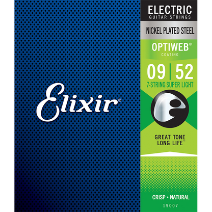 Elixir 19007 Optiweb 7-String Electric Super Light 9-52