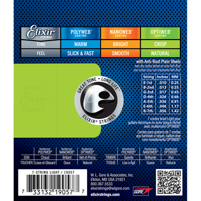 ELIXIR 10957 OPTIWEB ELECTRIC 7 STRING 10-56