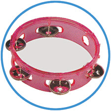 06 INCH TAMBOURINE TRANS RIM 05 PR JINGLES PINK