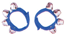 WRIST BELLS PAIR OF 4 BELLS BLUE Q/P02