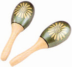 09 INCH MARACAS OVAL PAIR GREEN