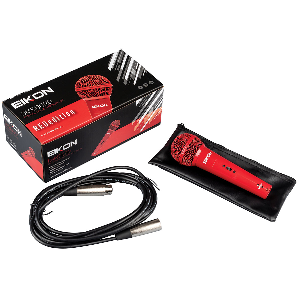 Eikon Vocal Dynamic Red Microphone with Cable [EDM800RD]