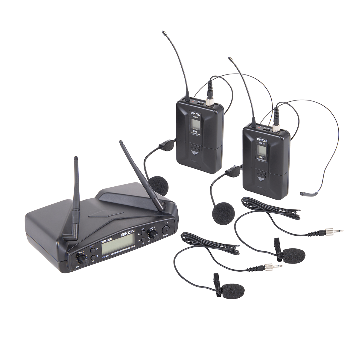 Eikon WM700DHA Belt-Pack with Headset & Lapel Dual Wireless System 516-562Mhz