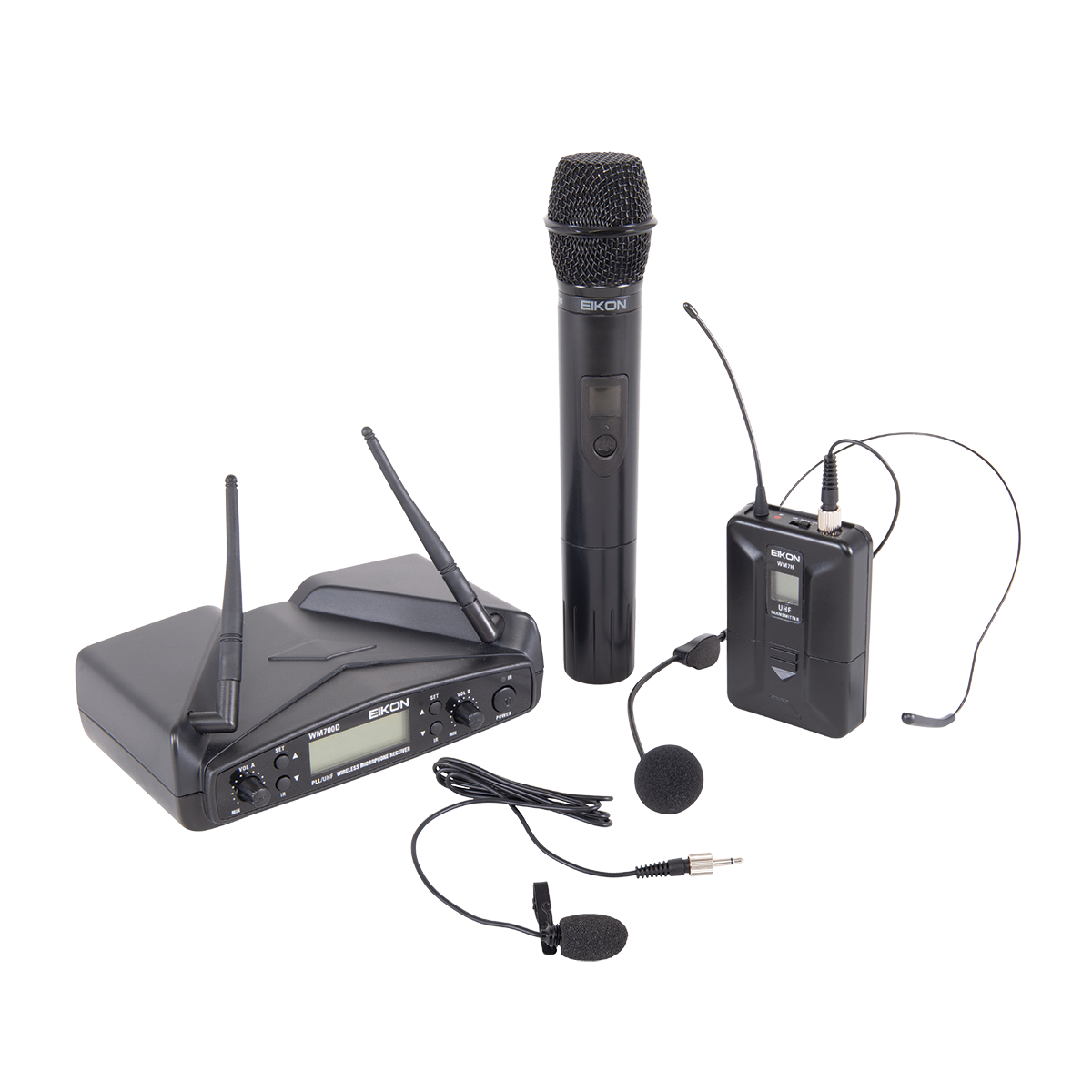 Eikon WM700DKITA Handheld + Belt-Pack with Headset & Lapel Dual Wireless System 516-562Mhz