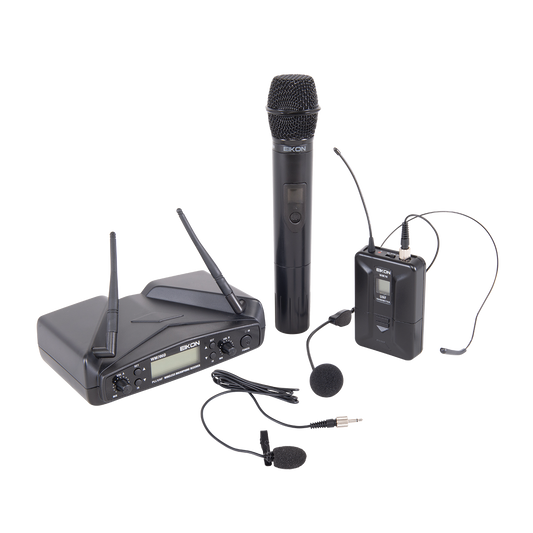 Eikon WM700DKITA Handheld + Belt-Pack with Headset & Lapel Dual Wireless System 516-562Mhz