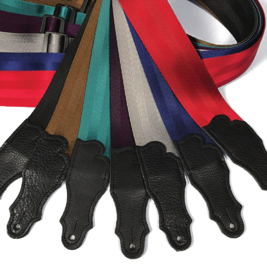 Franklin 2" Purple Aviator Seat Belt Strap with Pebbled Glove Leather End Tab