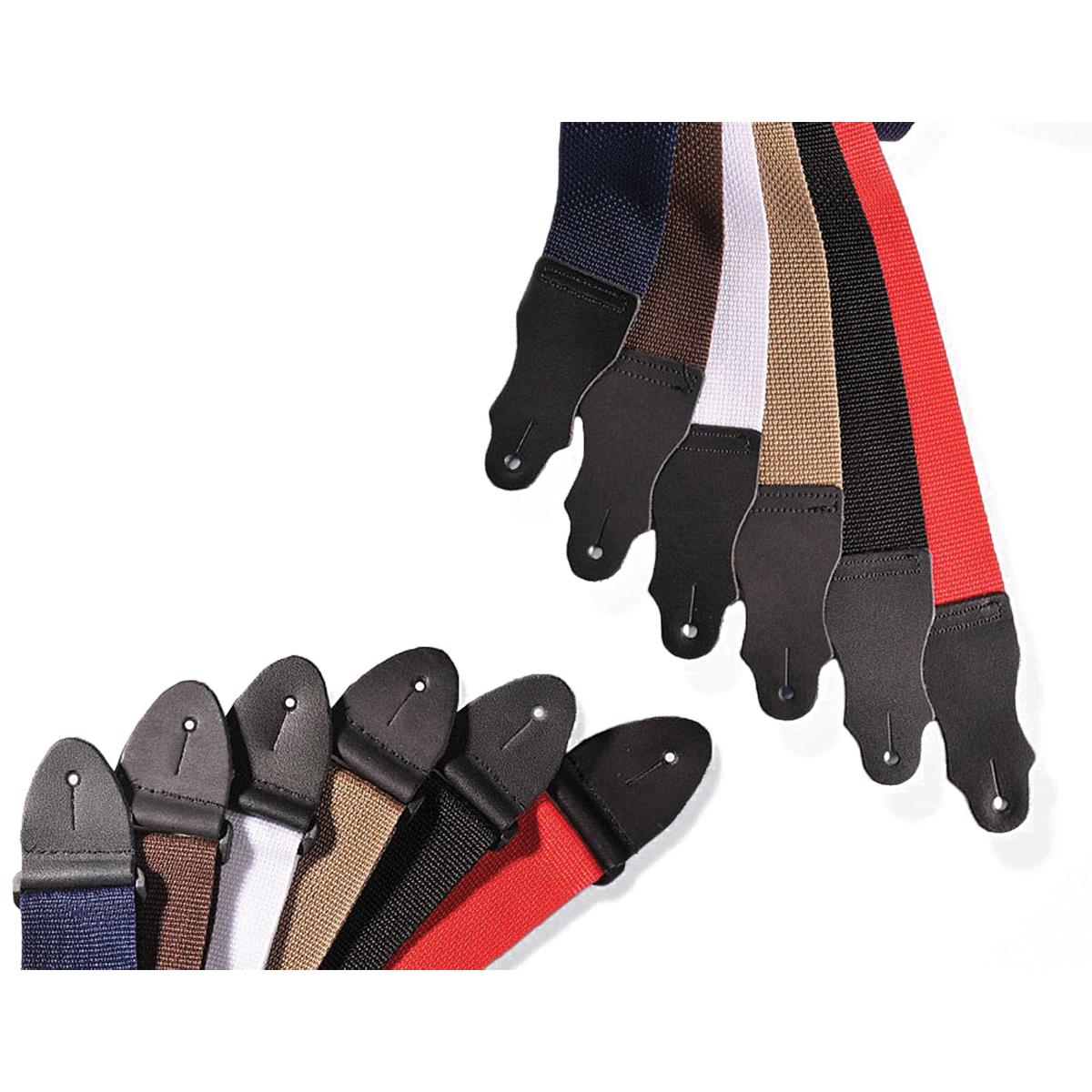 Franklin Red Poly Web Strap with Single Ply Black Leather End Tab