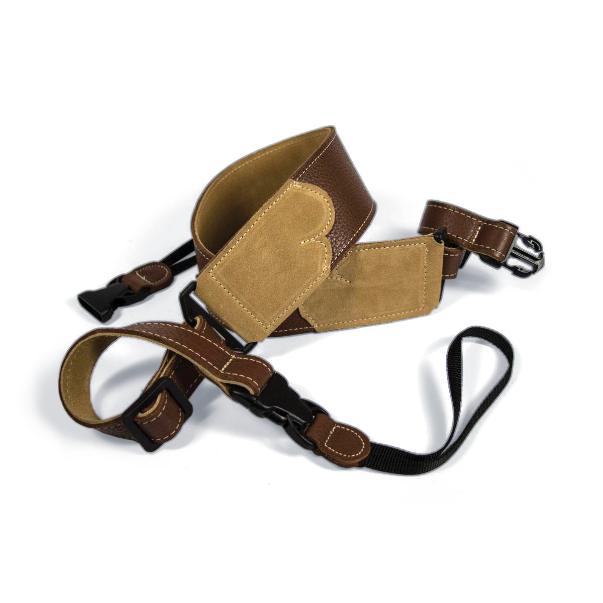 Franklin 2.5" Banjo Caramel Glove Leather with Suede End Strap
